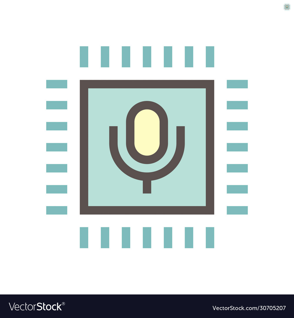 Computer chip processor and voice control vector image Computer chip processor and voice control