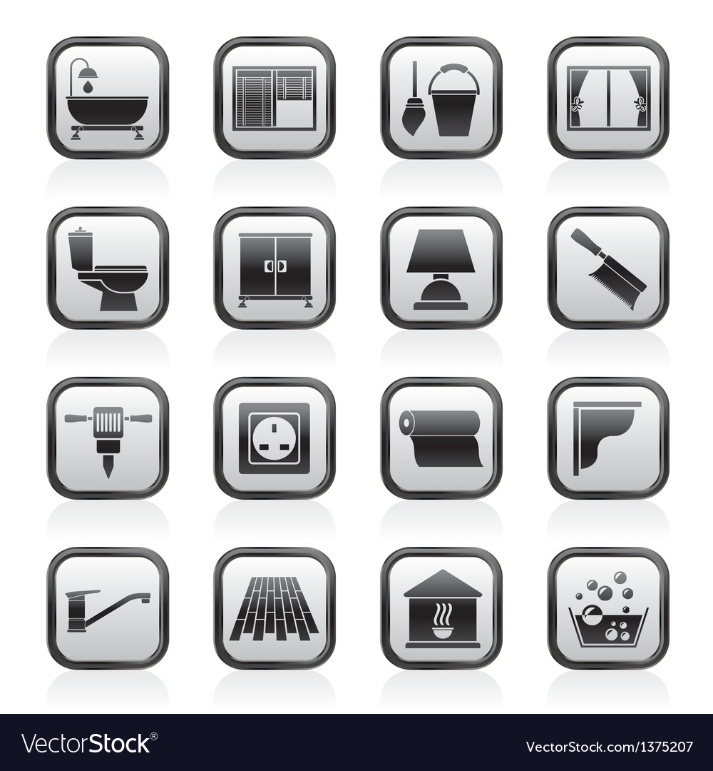 Construction and building equipment icons Vector Image