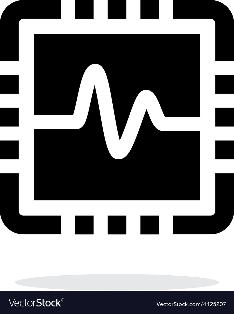 Cpu monitoring simple icon on white background