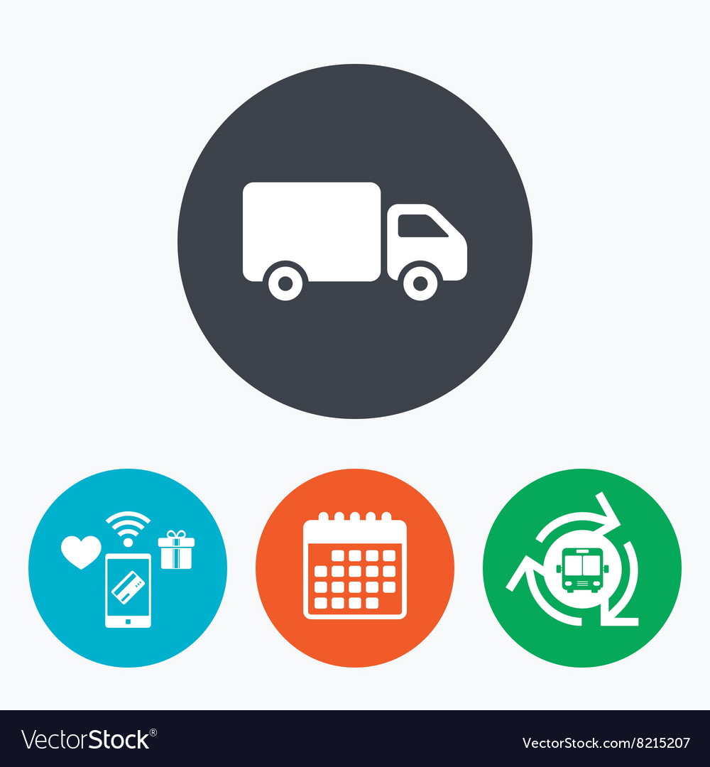 Delivery truck sign icon cargo van symbol