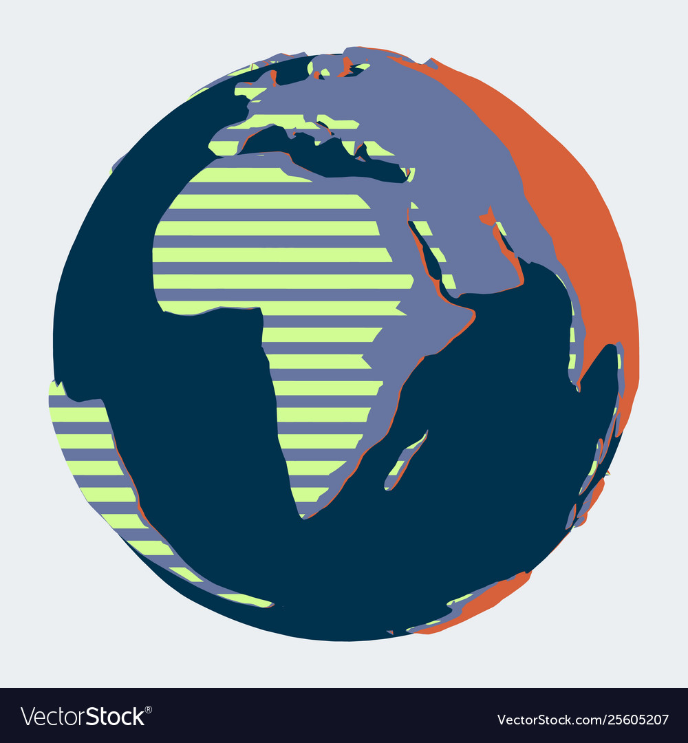 Earth with africa on foreground in comic book