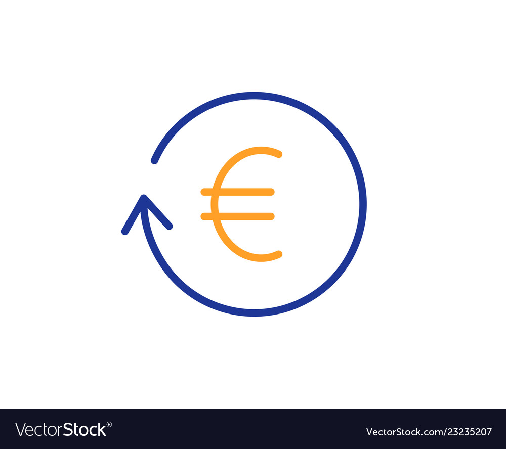Euro Money Exchange Line Icon Banking Currency Vector Image