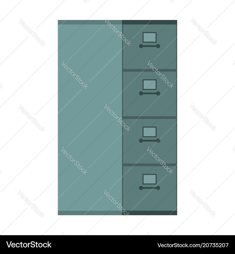 File cabinet closed card index iron box Royalty Free Vector