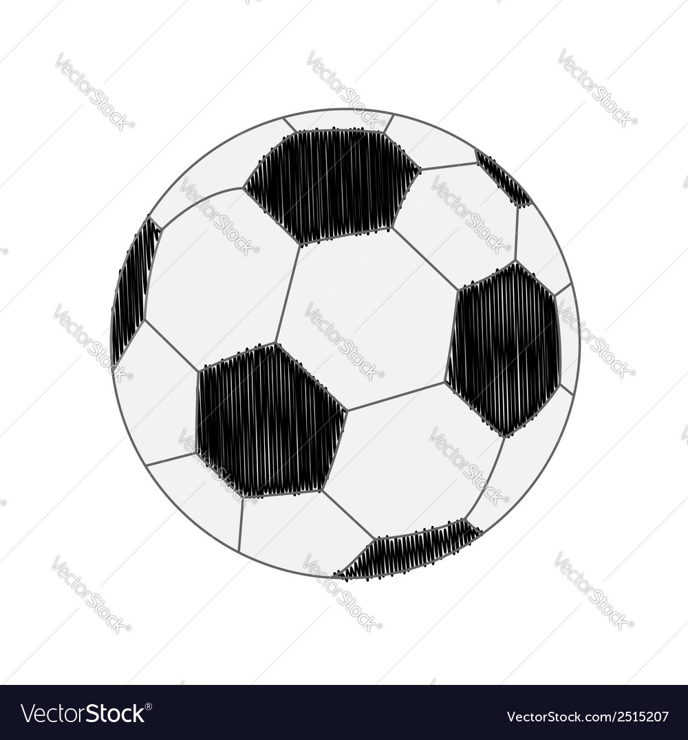 Football soccer ball scribble effect flat design s