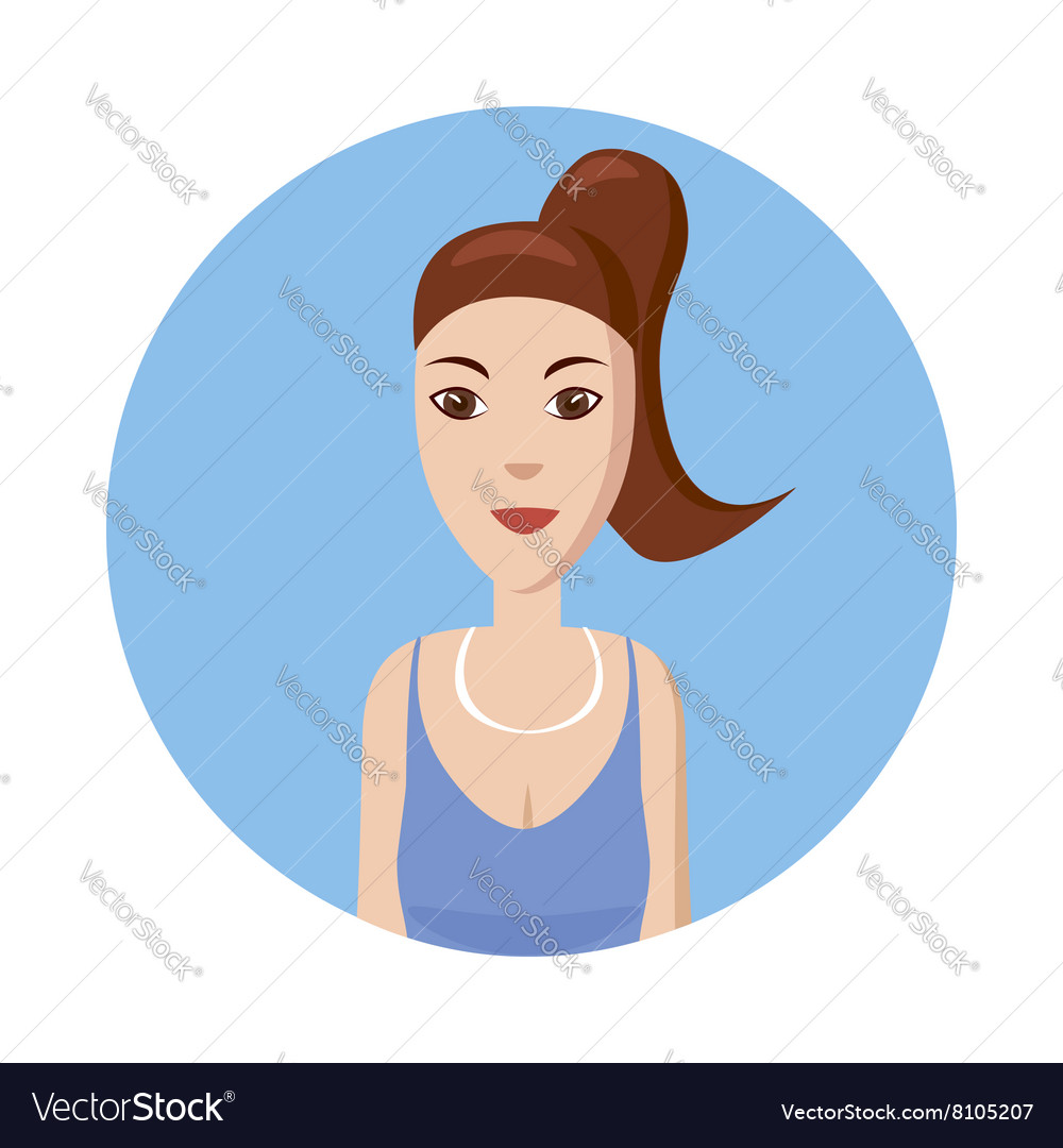 Cute Girl Avatar Icon Cartoon Little Stock Vector (Royalty Free) 1943696422