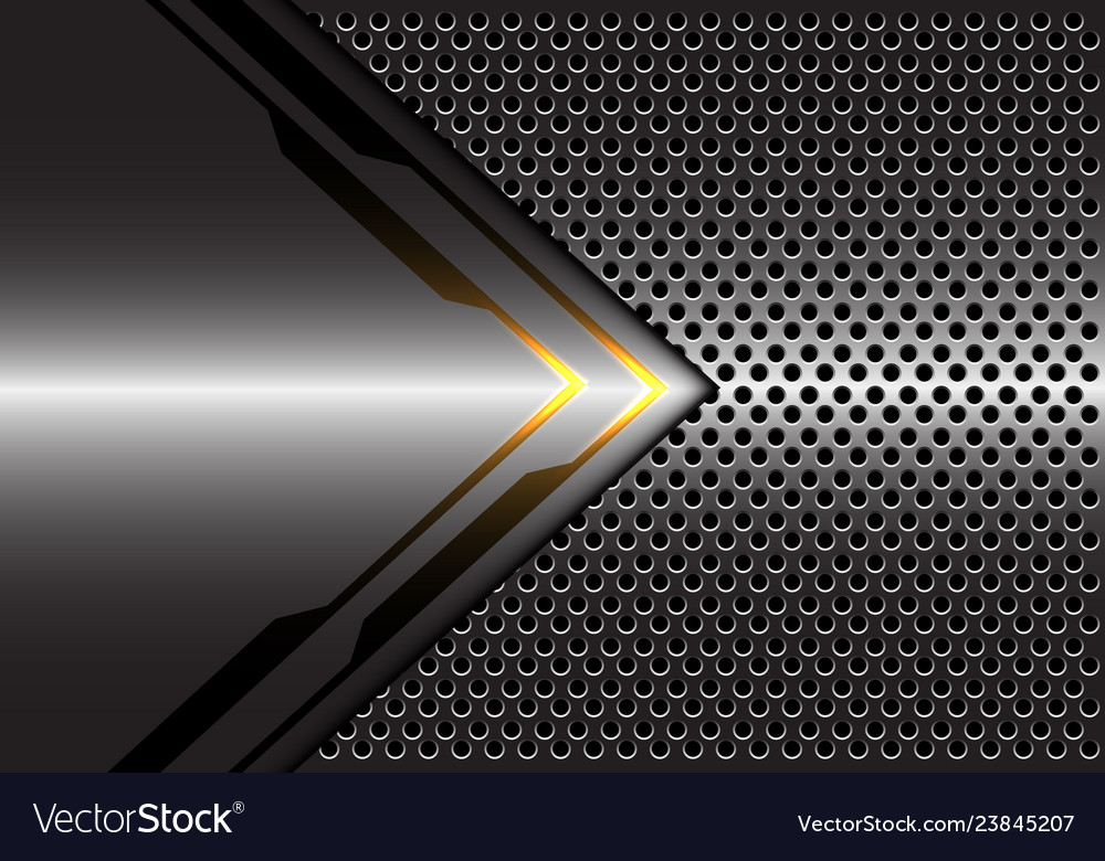 Grey metallic yellow light arrow circle mesh