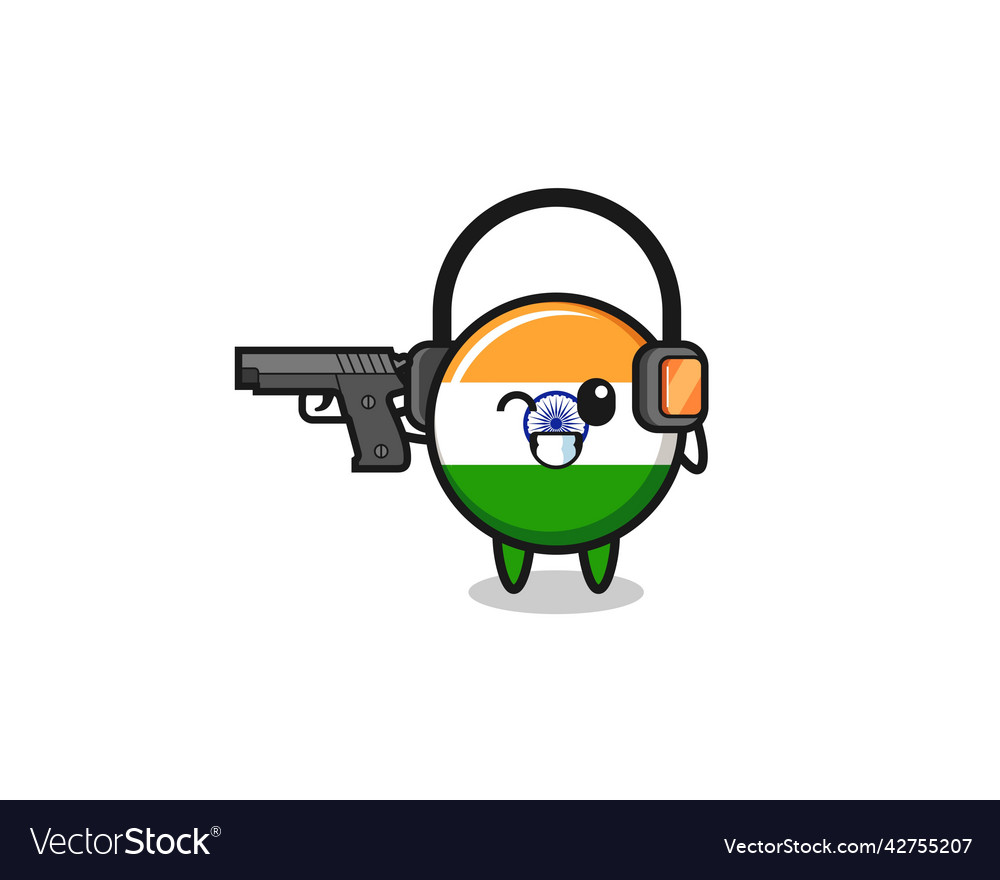 India flag cartoon doing shooting range Royalty Free Vector India flag cartoon doing shooting range Royalty Free Vector