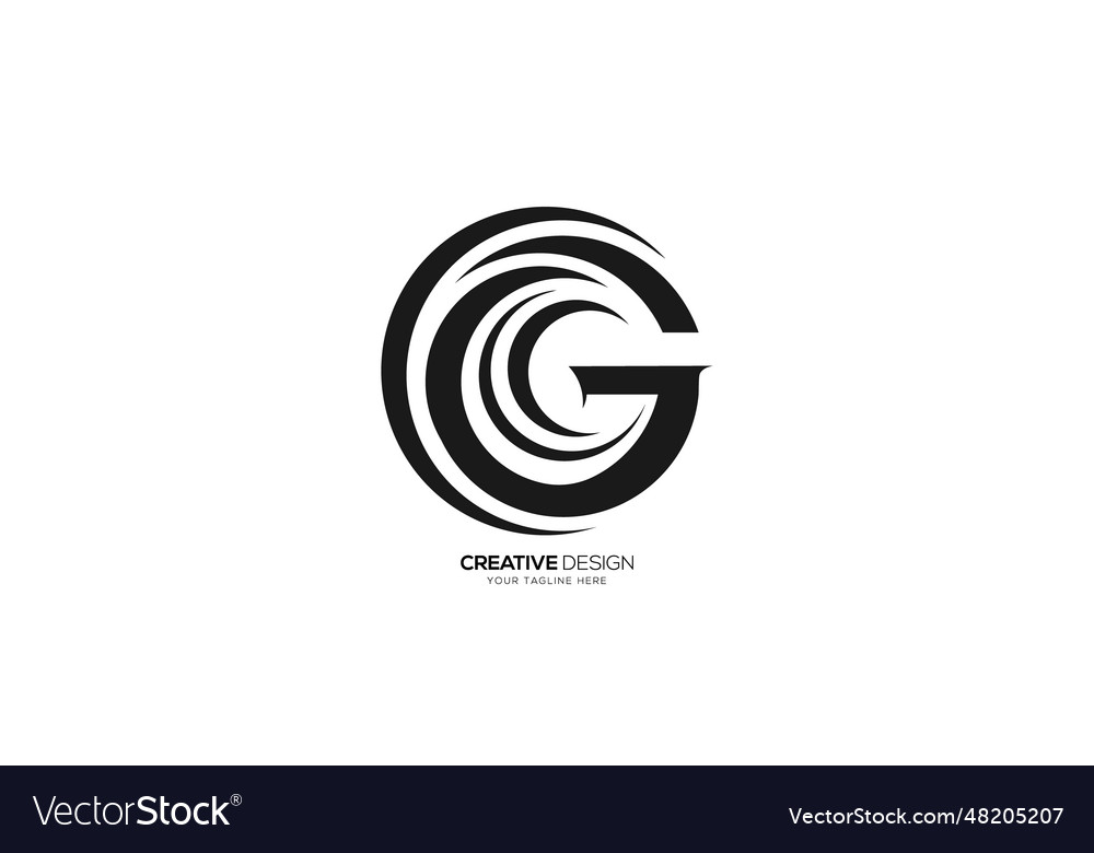 Letter c g circle shape rounded modern logo Vector Image