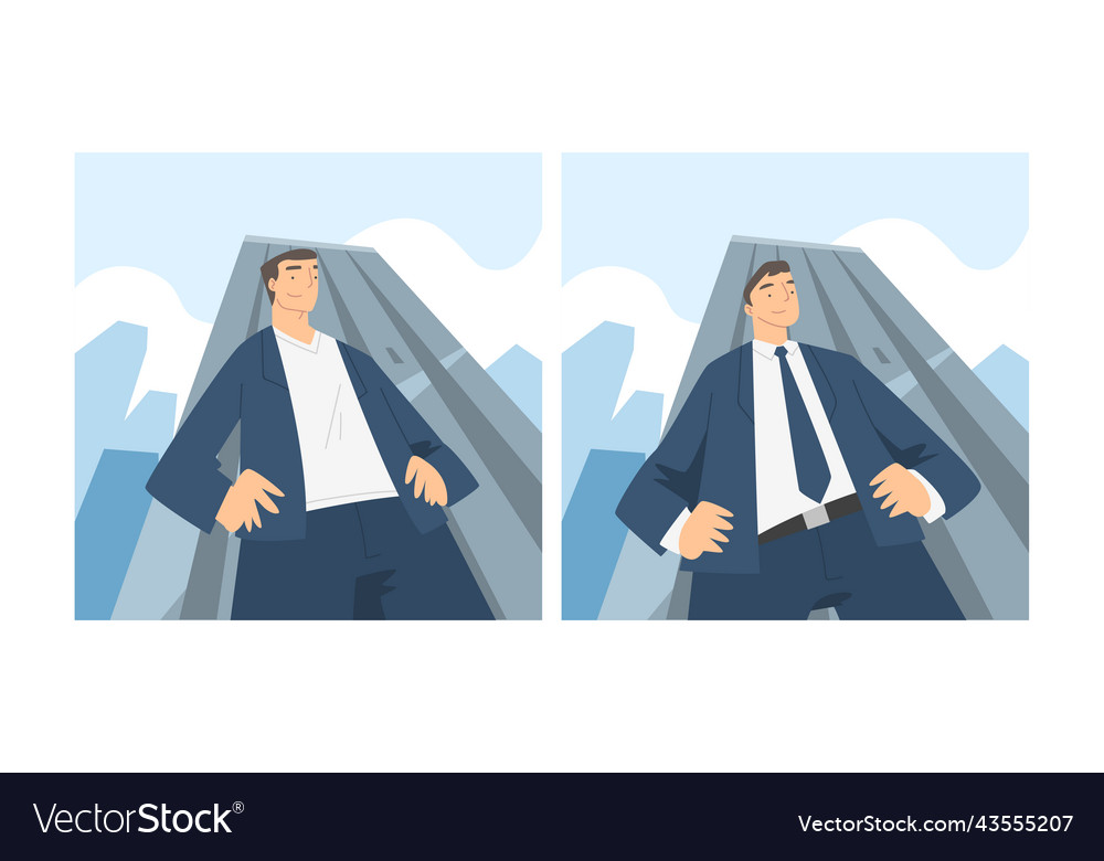 Man character in formal suit with light up view vector image Man character in formal suit with light up view