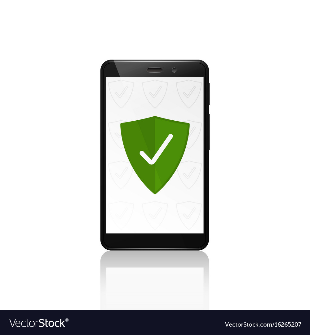 Mobile phone security shield protection design Vector Image