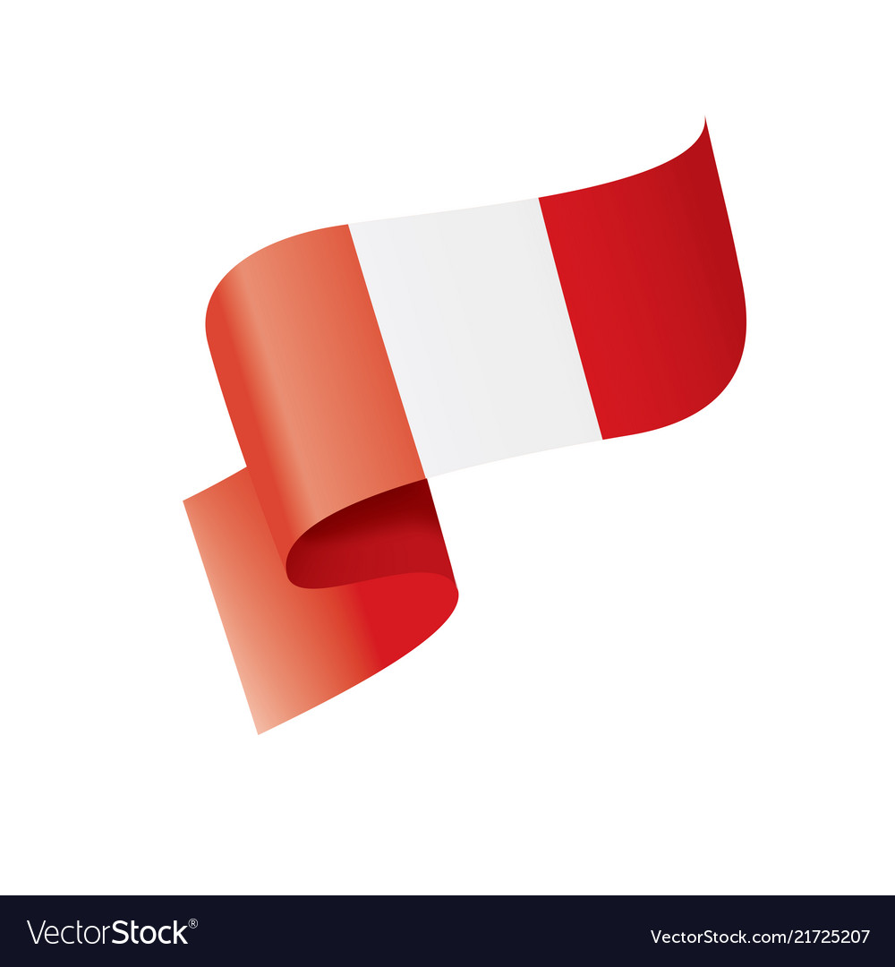 Peru flag on a white