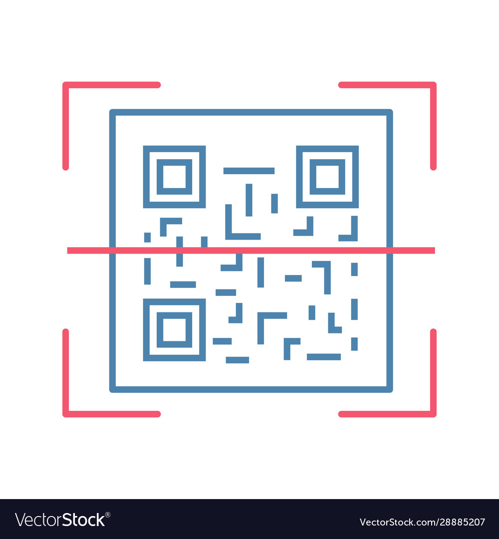 Qr code scanning color icon vector image Qr code scanning color icon