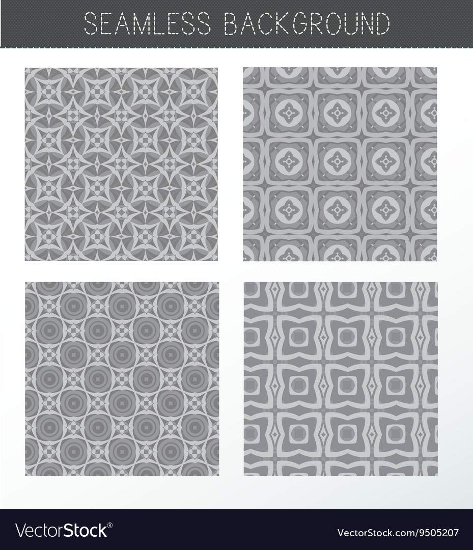 Seamless grey backgrounds collection Royalty Free Vector