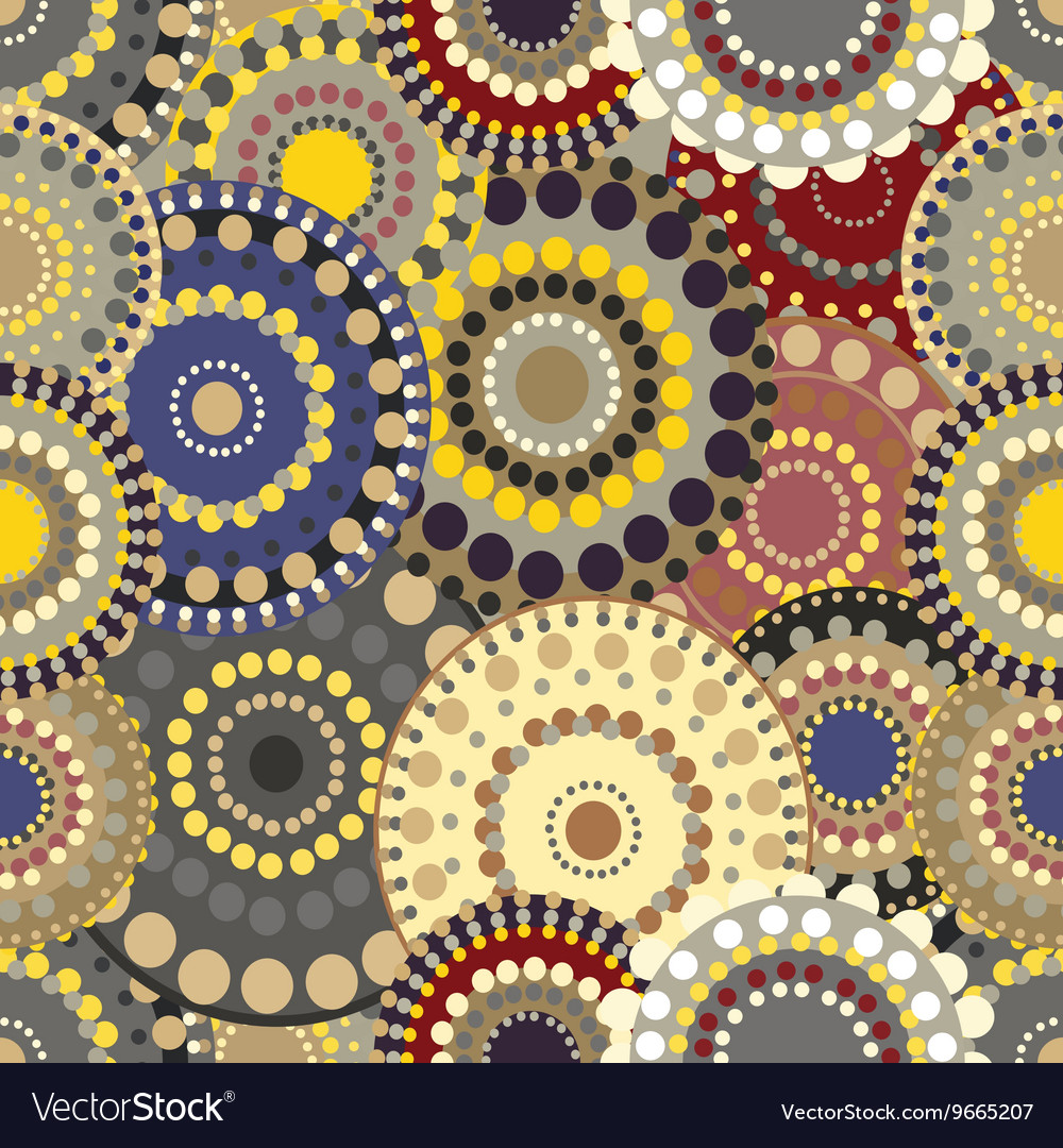 Seamless retro pattern with vivid colorful painted