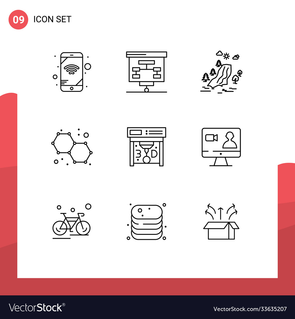 Set 9 outlines on grid for printing