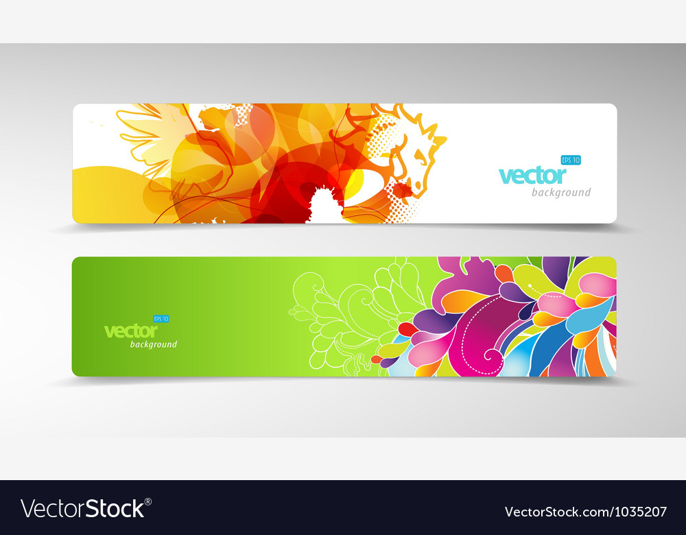 Set of abstract colorful web headers