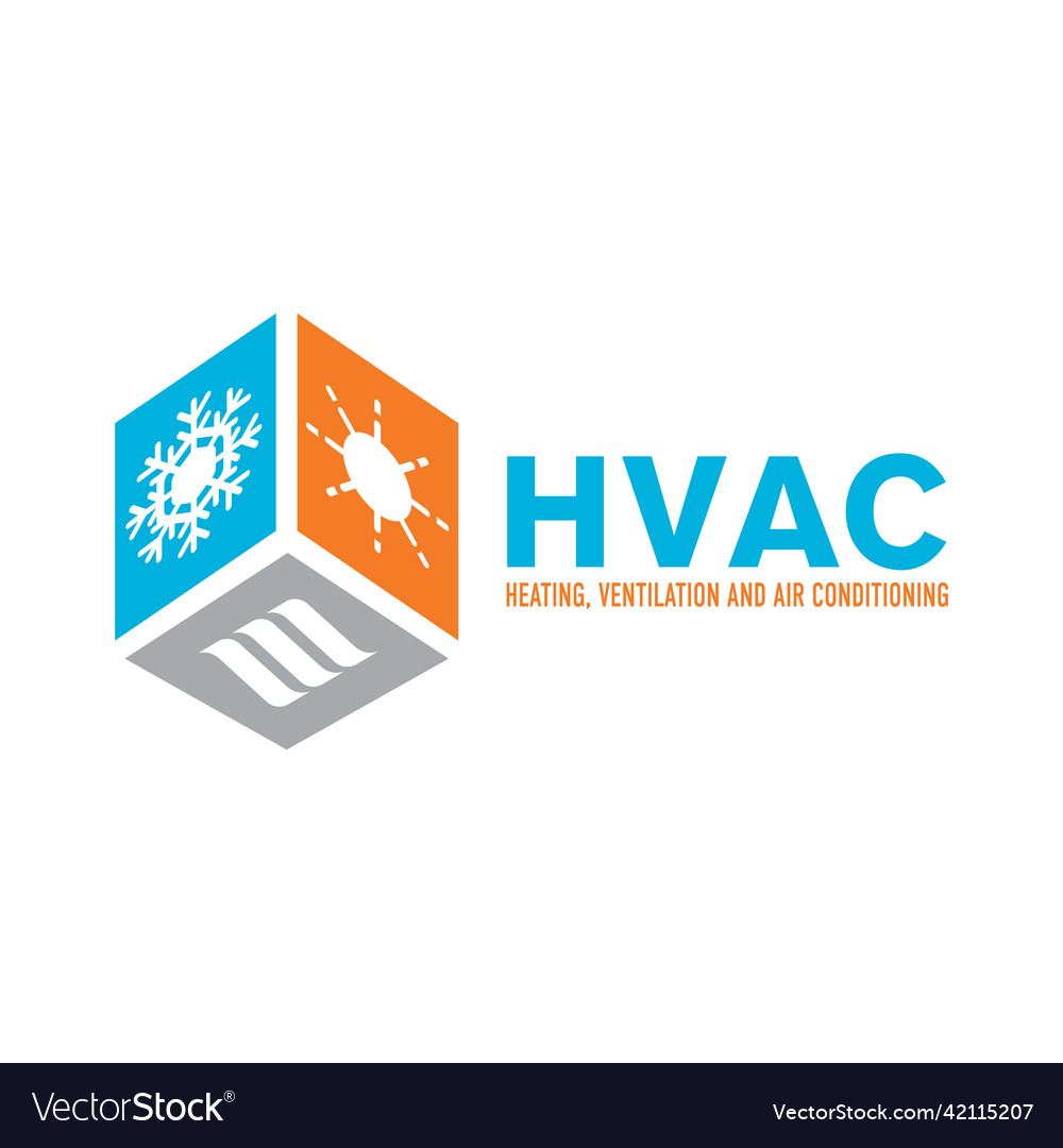 Set of heating and cooling logos Royalty Free Vector Image