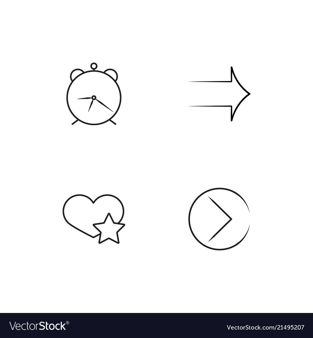 Time linear icons set simple outline