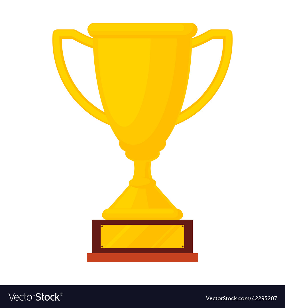 Winner trophy icon the golden goblet or cup Vector Image