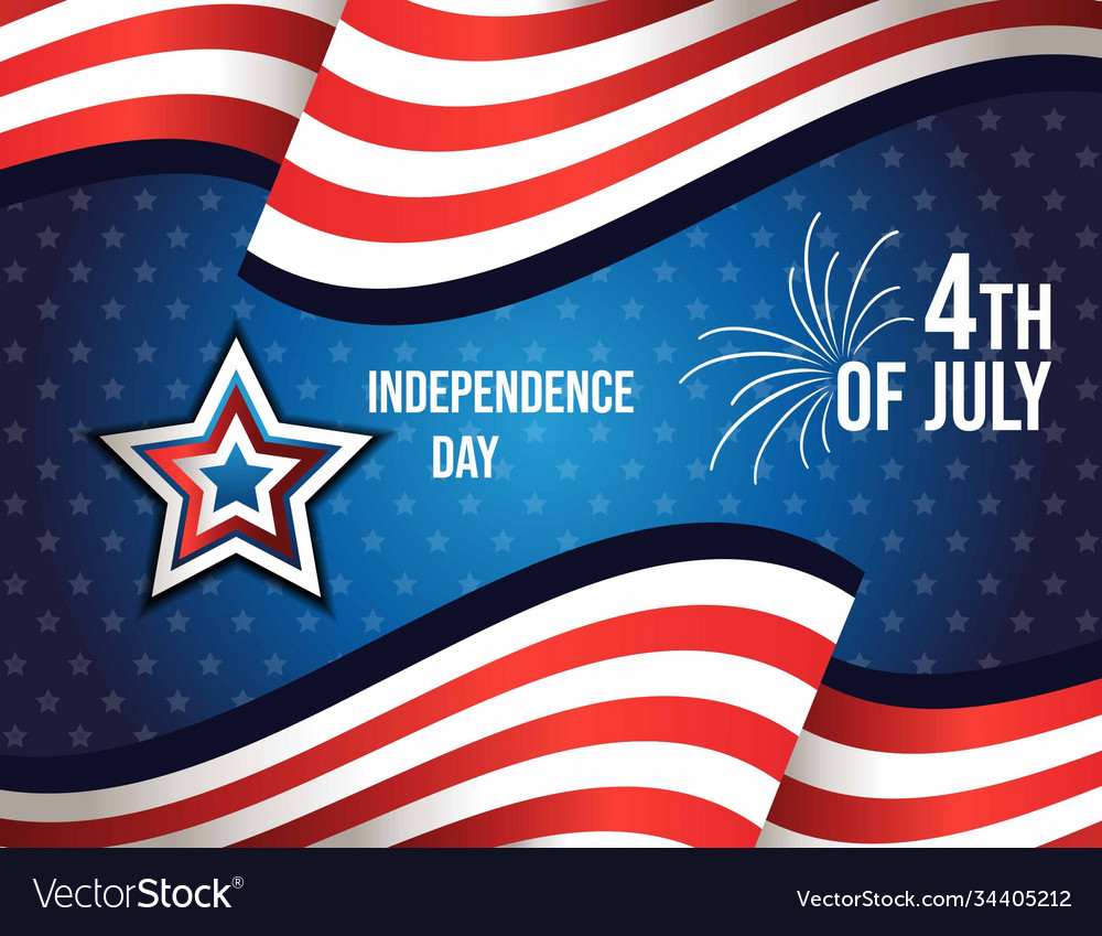 4th july independence day Royalty Free Vector Image