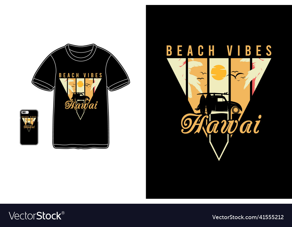 Beach vibes hawaiit-shirt merchandise siluet