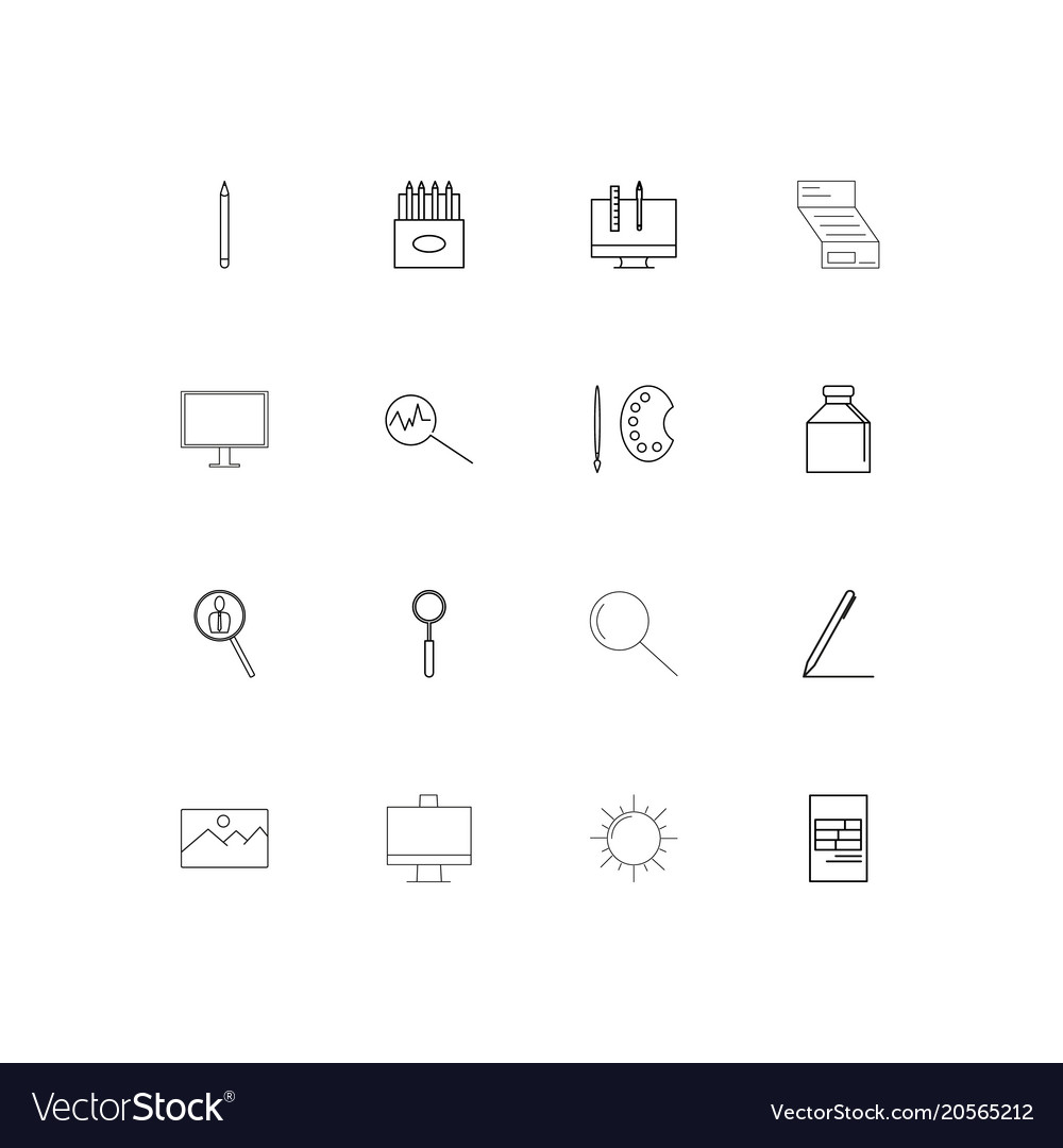 Creative process and design simple linear icons