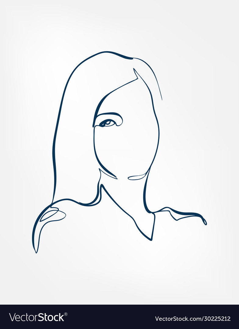 Face one line isolated design element