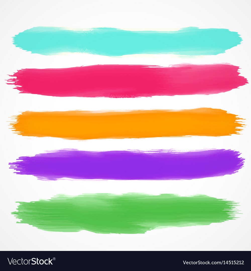 Five brushes set of watercolor stain Royalty Free Vector