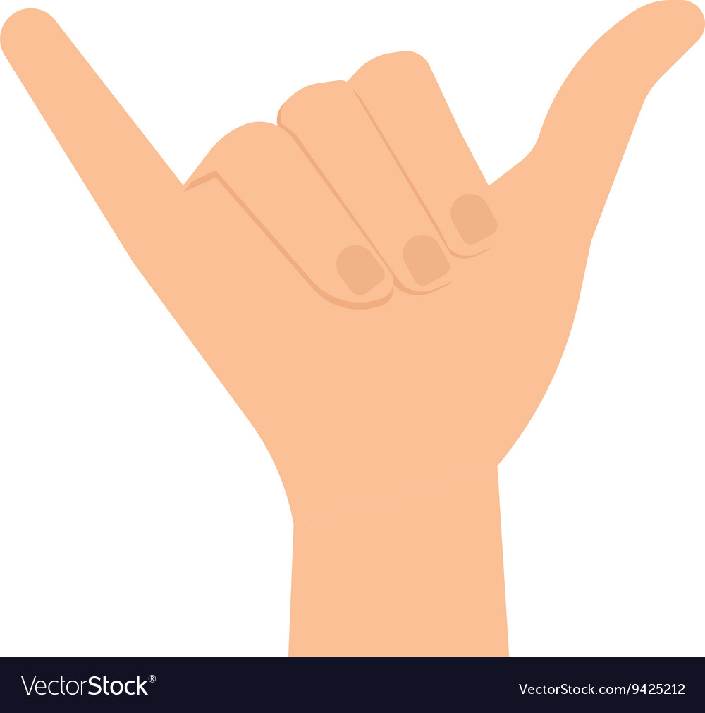 Human hand in shaka sign