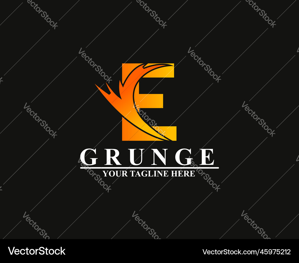 Initial e letter with lightning bolt logo design Vector Image