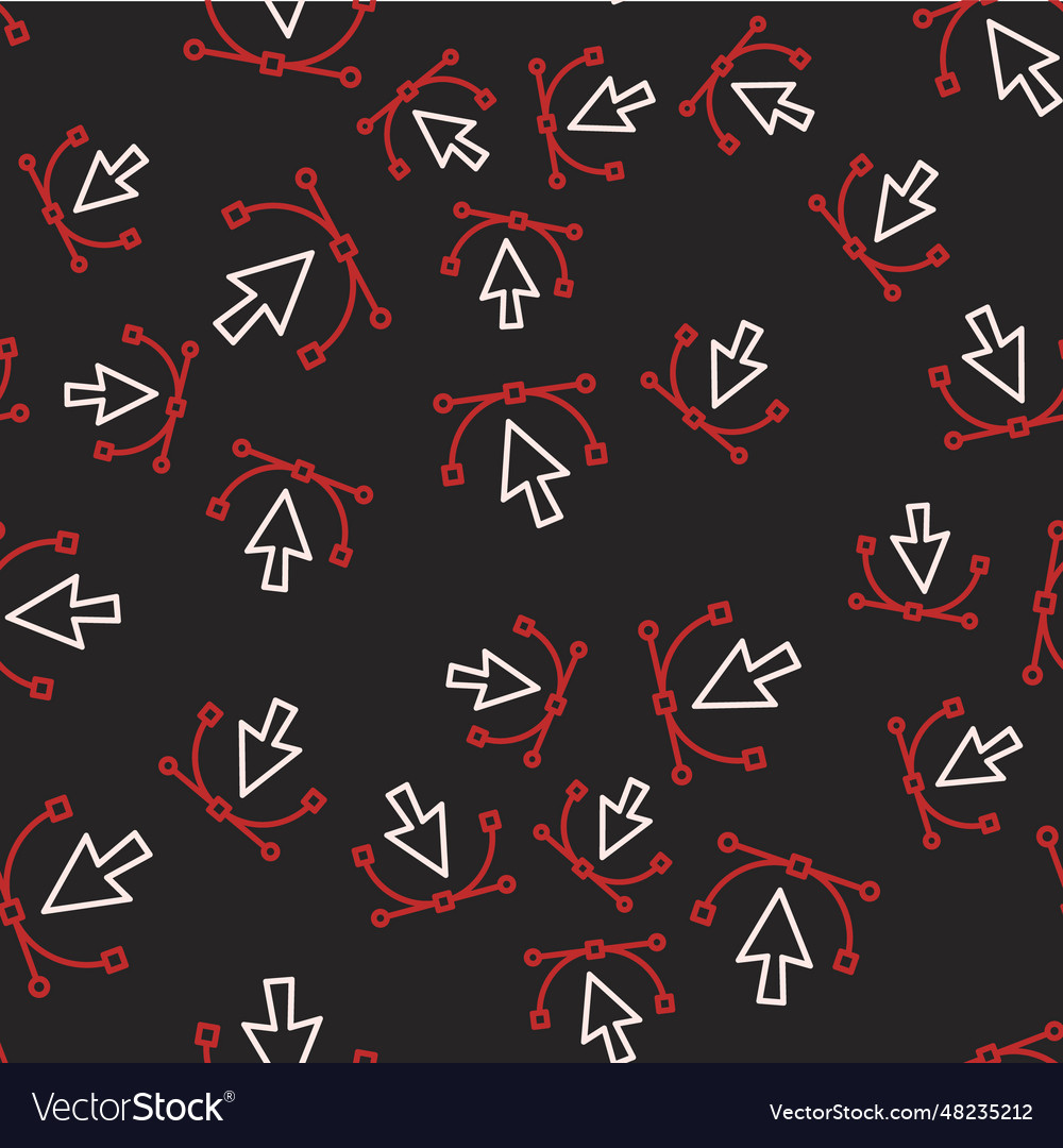 Line bezier curve icon isolated seamless pattern vector image Line bezier curve icon isolated seamless pattern