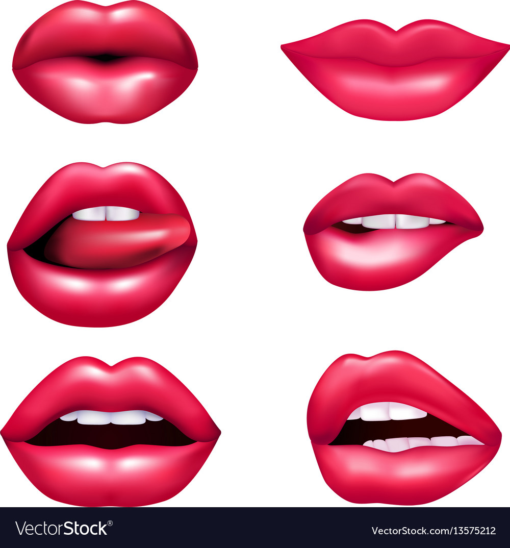 Lips mimic set Royalty Free Vector Image - VectorStock