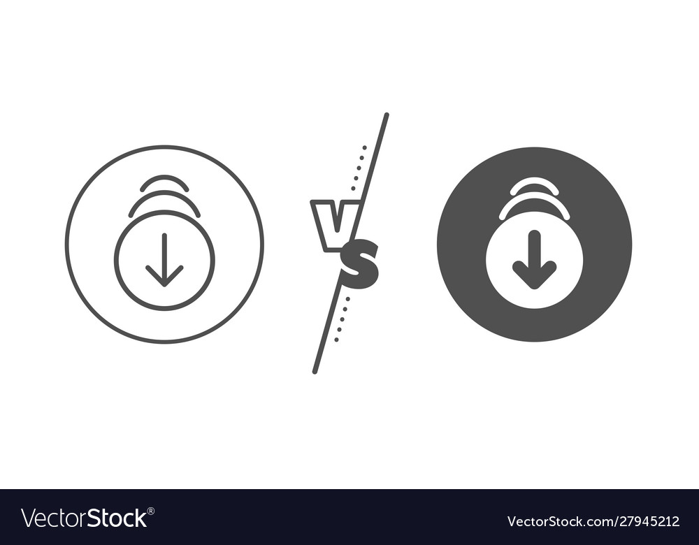 Scroll down arrow line icon scrolling screen sign vector image Scroll down arrow line icon scrolling screen sign