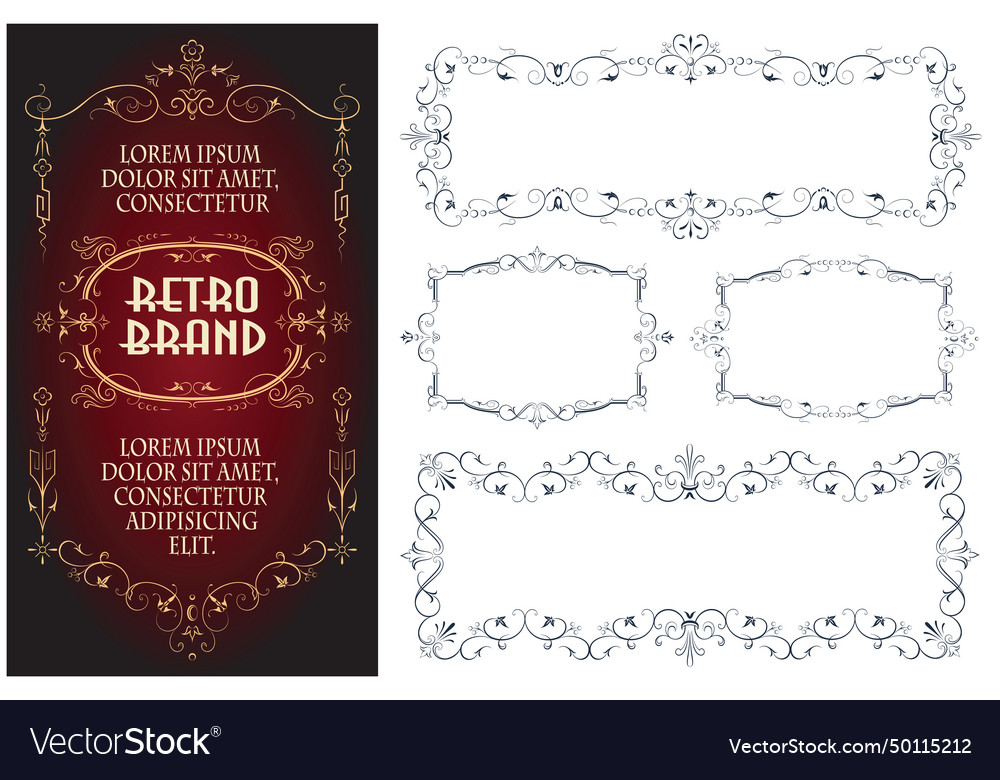 Set of calligraphic design elements and page decor