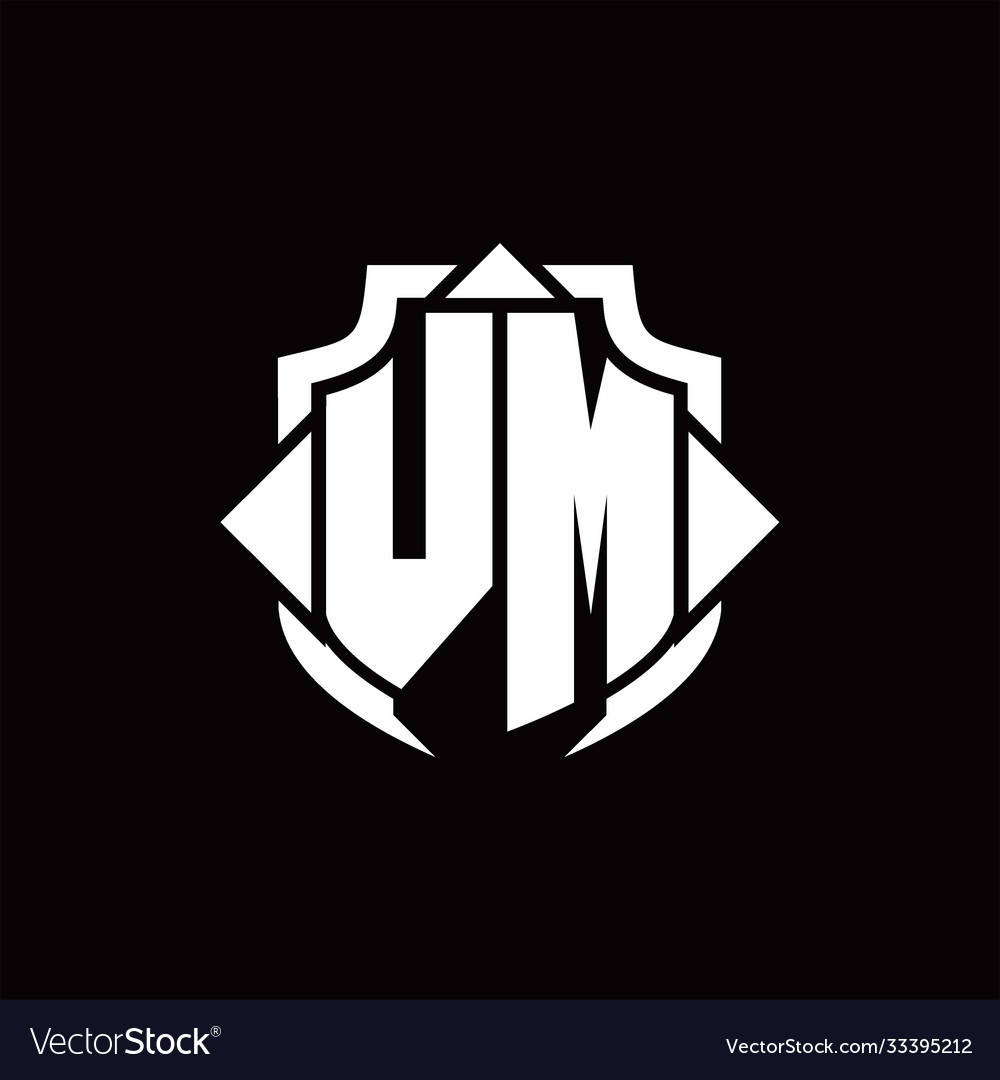 Vm logo monogram with shield line and 3 arrows