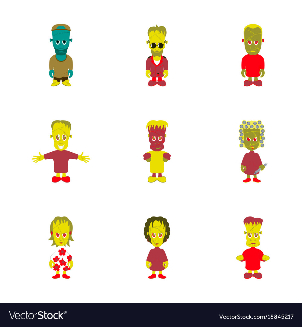 Download Assembly flat zombie family Royalty Free Vector Image