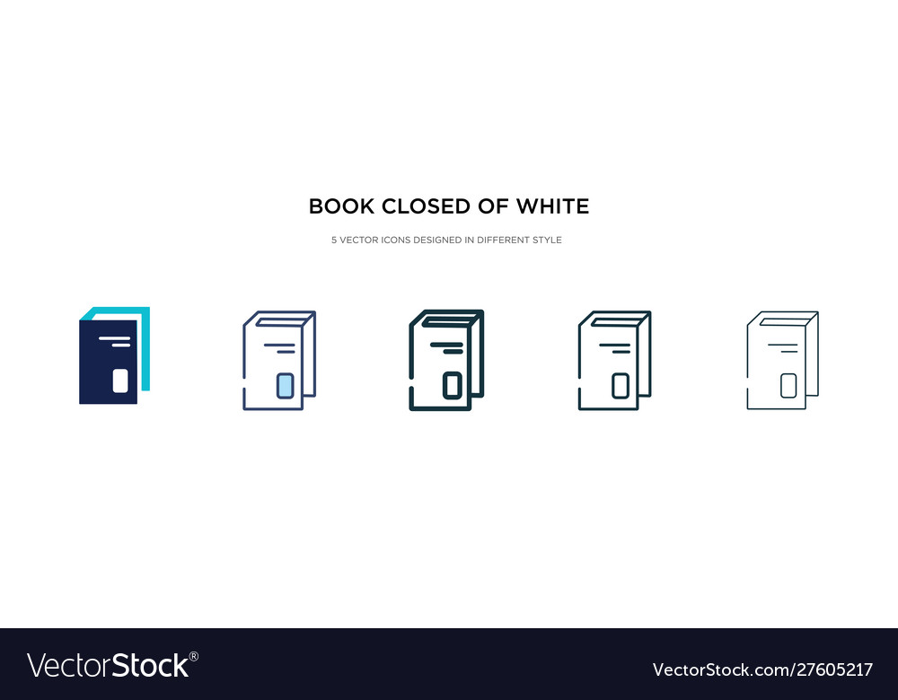 Book closed white cover icon in different