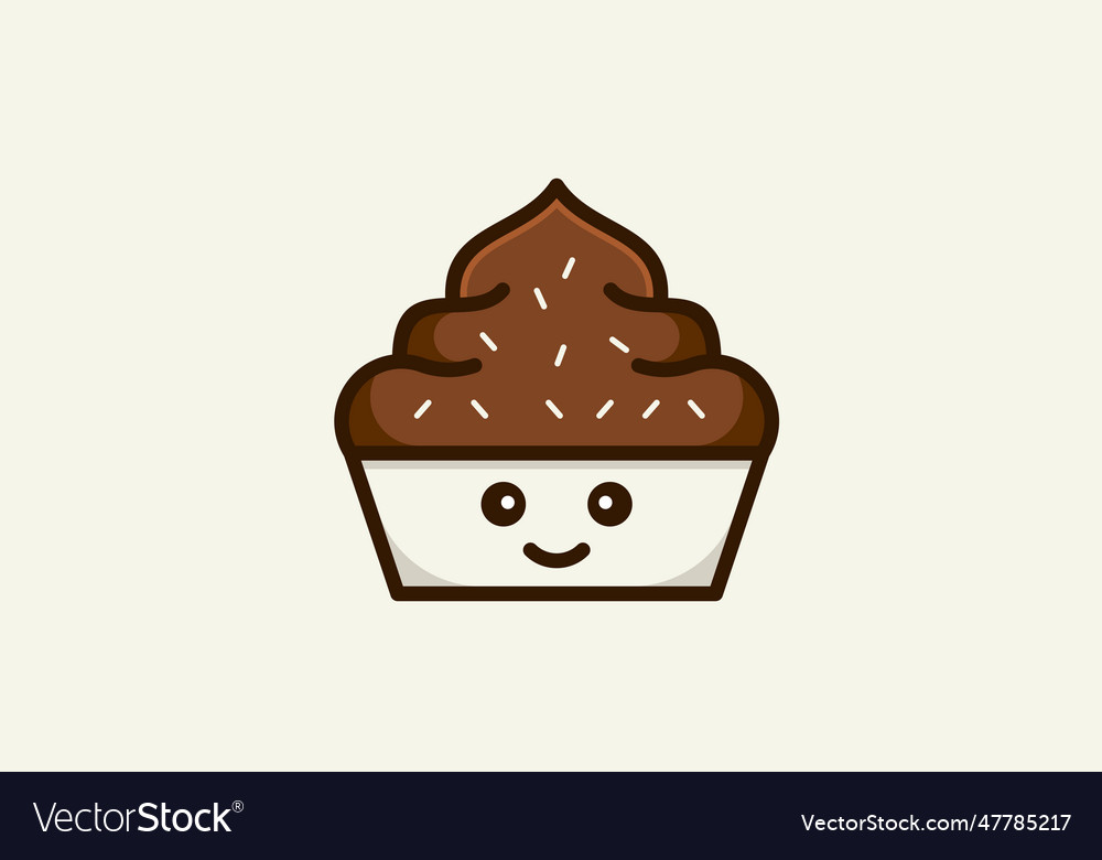 Chocolate icecream face logo design template