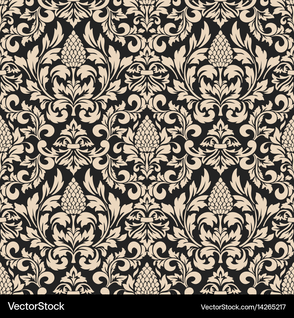 Damask seamless pattern background classical Vector Image