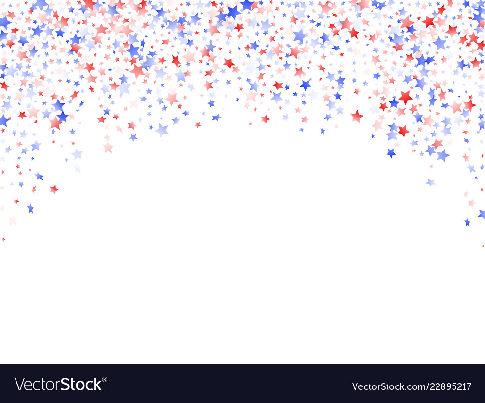 Flying red blue white star sparkles on white Vector Image