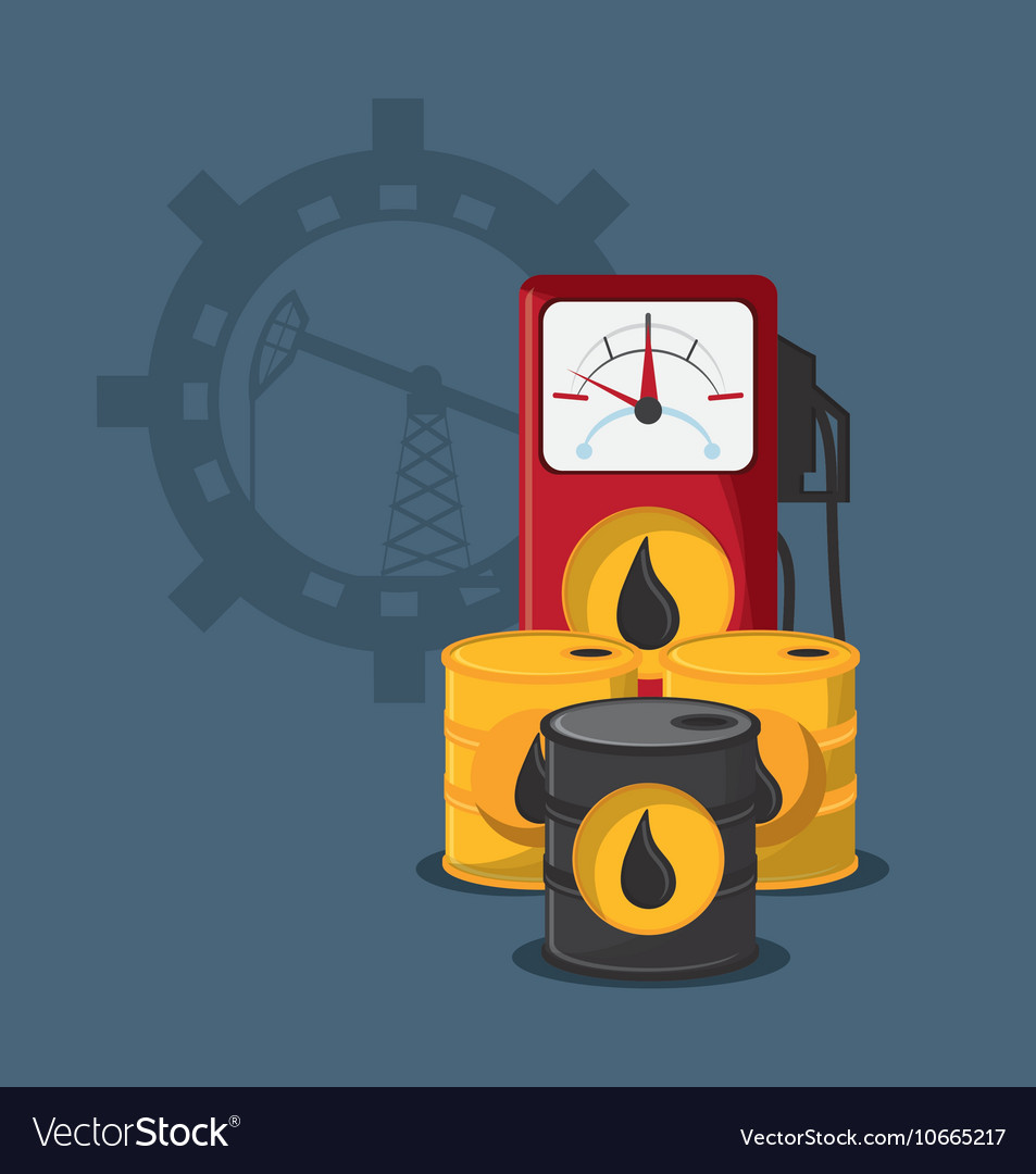 Gas pump with petroleum oil related icons image