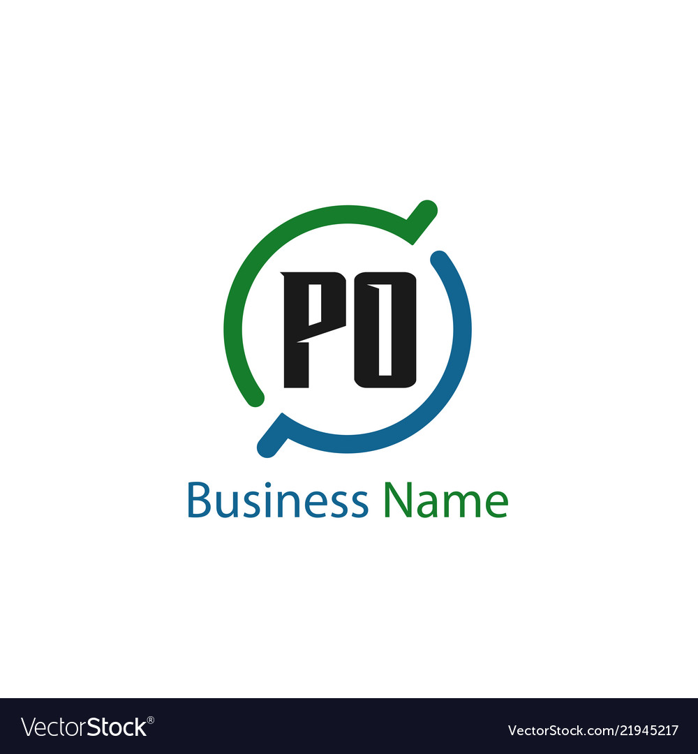 Initial letter po logo template design