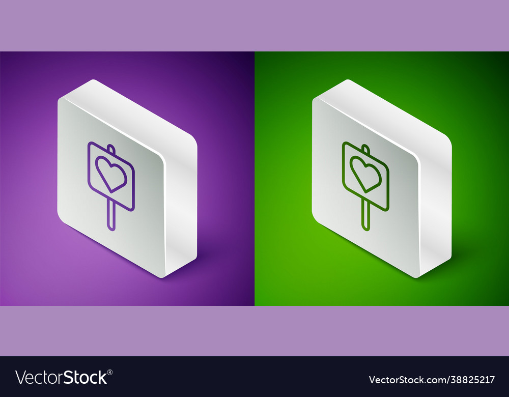 Isometric line map pointer with heart icon vector image Isometric line map pointer with heart icon