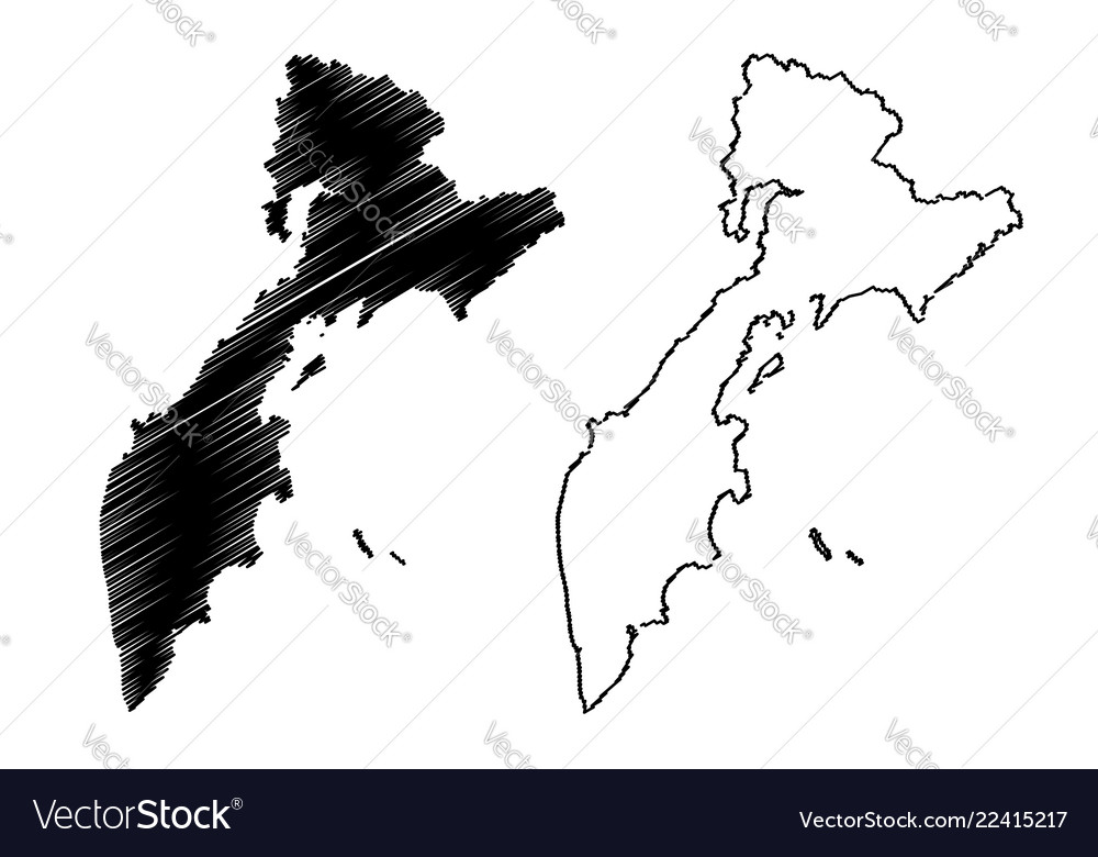 Kamchatka krai map Royalty Free Vector Image - VectorStock