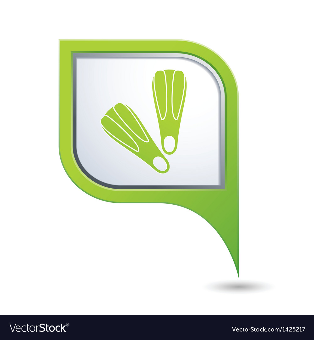 Map pointer with flippers icon