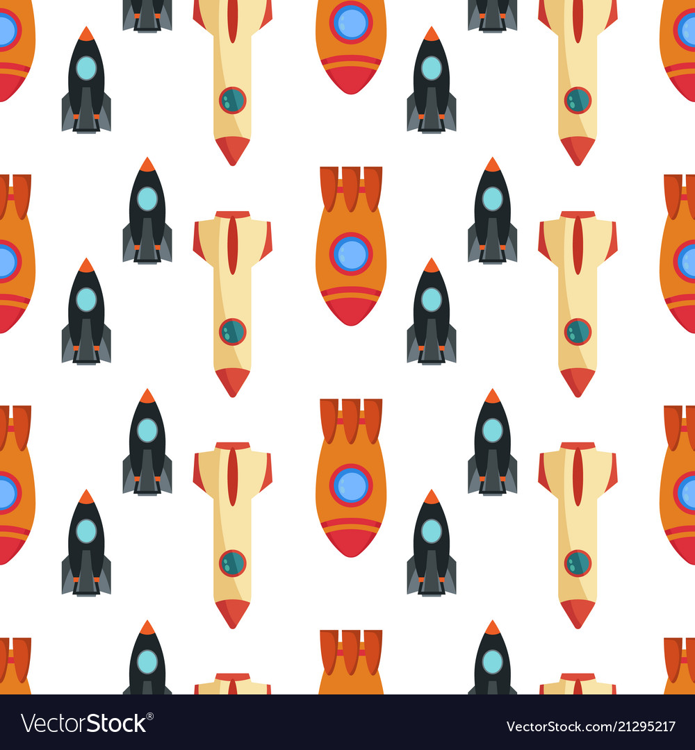 Seamless pattern with space rocket vector image Seamless pattern with space rocket
