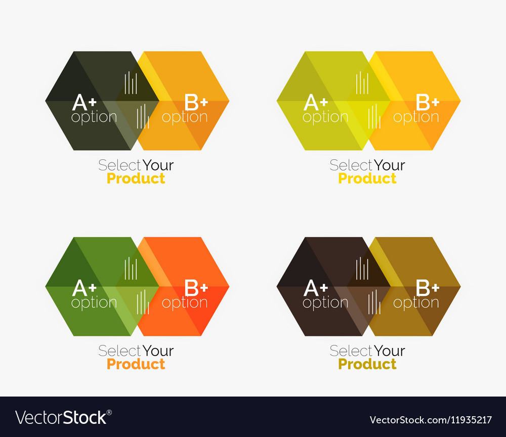 Set of business hexagon layouts with text