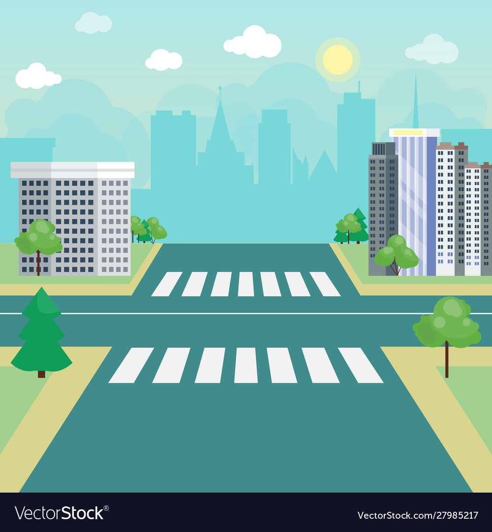 Street road city without traffic landscape Vector Image