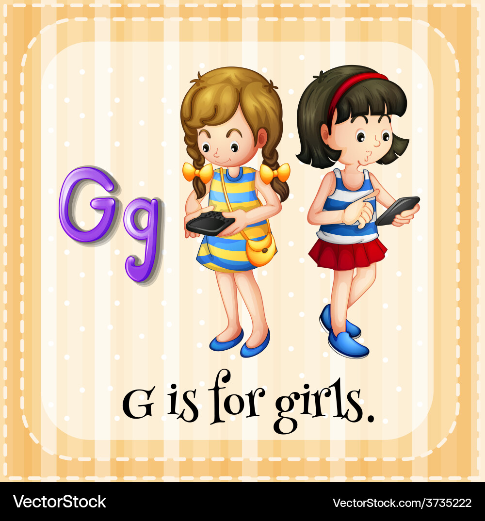 A letter g for girls Royalty Free Vector Image