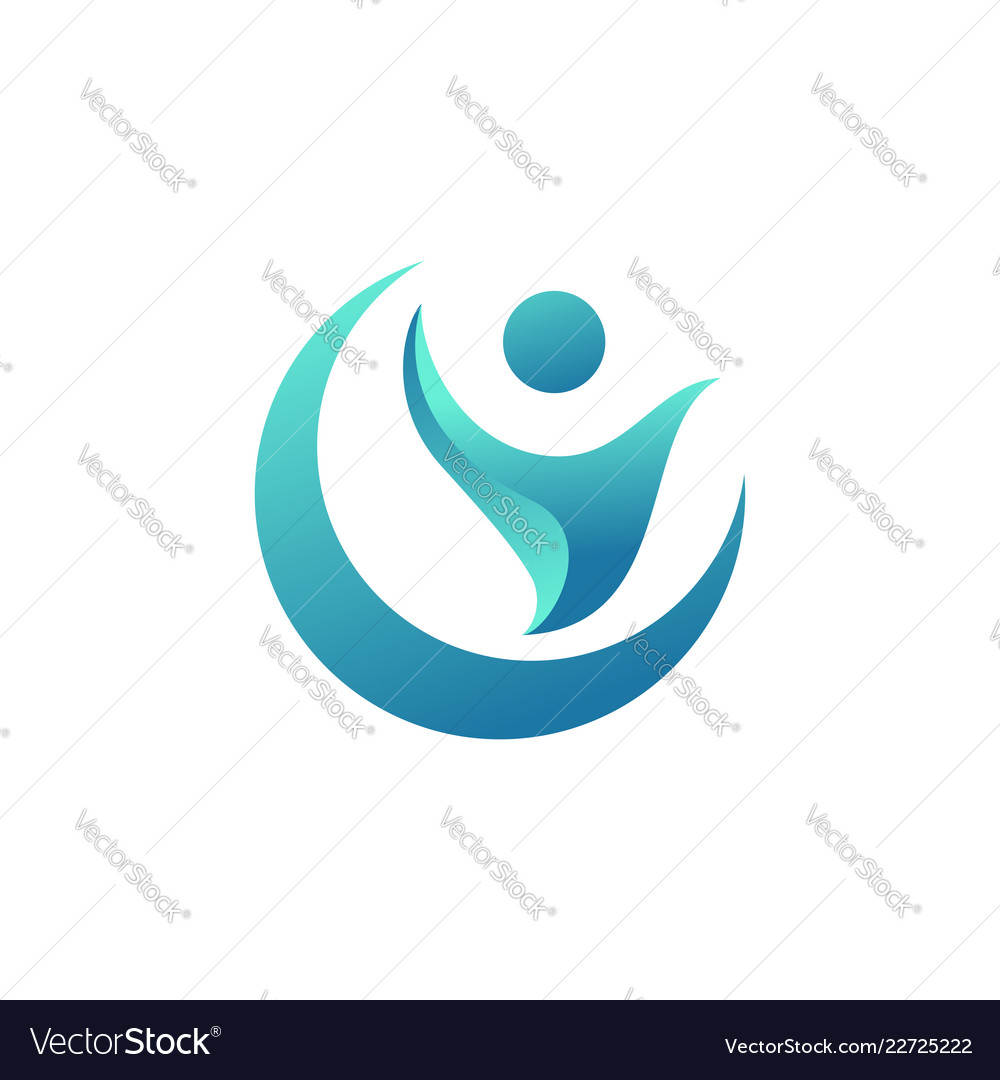 Abstract circle people icon logo